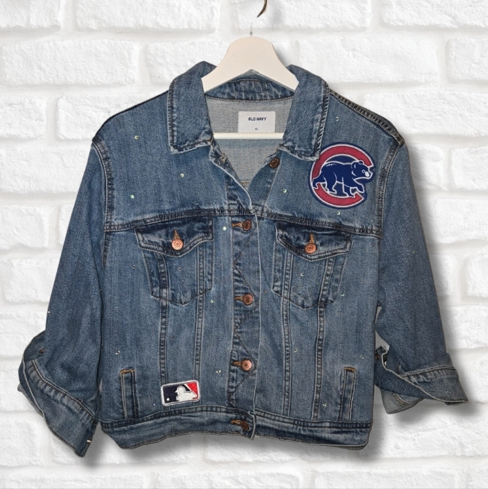 Chicago Cubs Rhinestone Crop Jacket - Picture 2 of 9